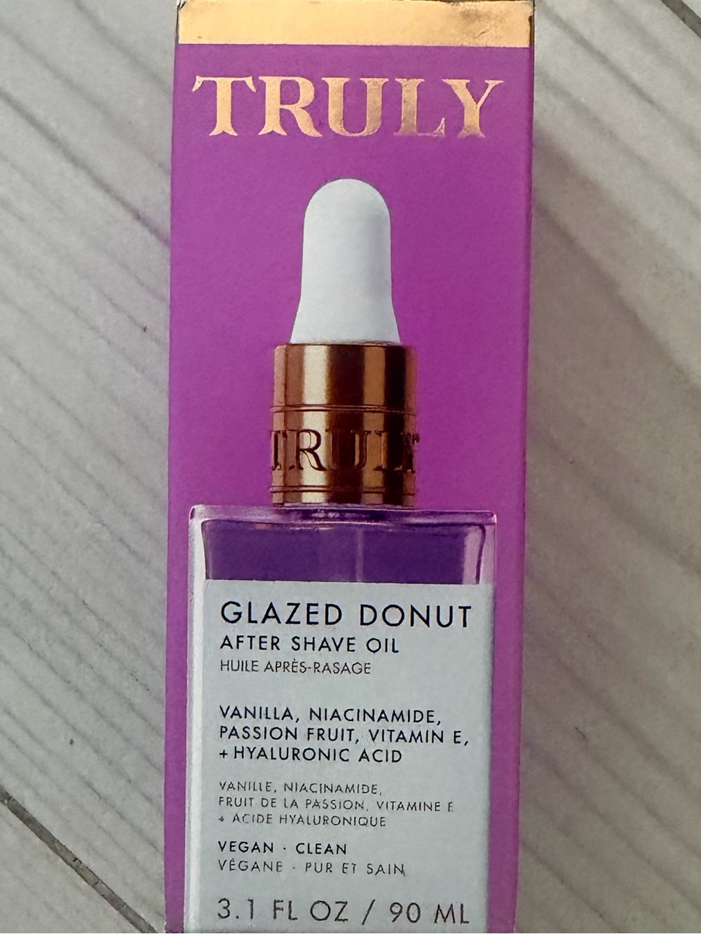 TRULY Glazed Donut After Shave Oil - Purple and Gold Accents